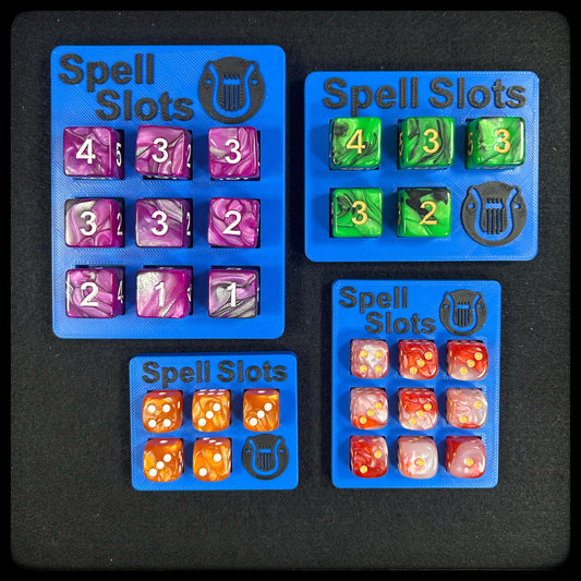 DnD Bard Spell Tracker & D6 Dice – 3D Printed. DnD Accessory and Dnd Gift idea. Holds D6 Dice. Full or half caster size. - HouseofBlackGames