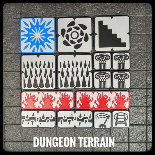 DnD Terrain Tiles - 3D printed DnD accessory and DnD gift idea for Dungeon Masters- Comes in 2 themed sets – Dungeon or Wilderness - HouseofBlackGames