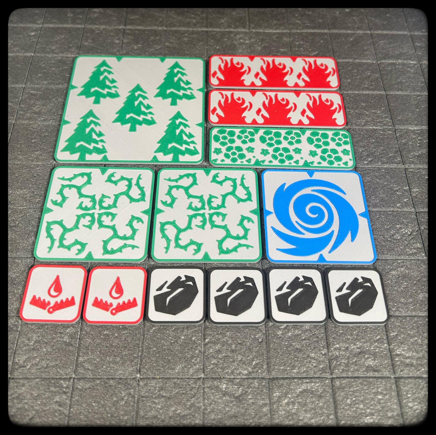 DnD Terrain Tiles - 3D printed DnD accessory and DnD gift idea for Dungeon Masters- Comes in 2 themed sets – Dungeon or Wilderness - HouseofBlackGames