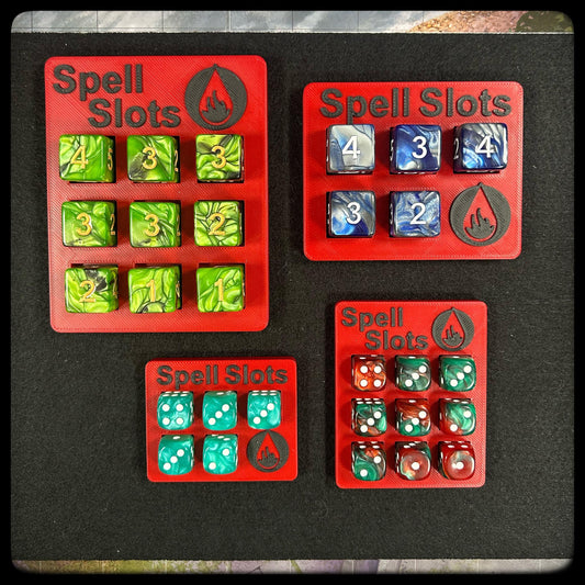 DnD Sorcerer Spell Tracker & D6 Dice – 3D Printed. DnD Accessory and Dnd Gift idea. Holds D6 Dice. Full or half caster size. - HouseofBlackGames