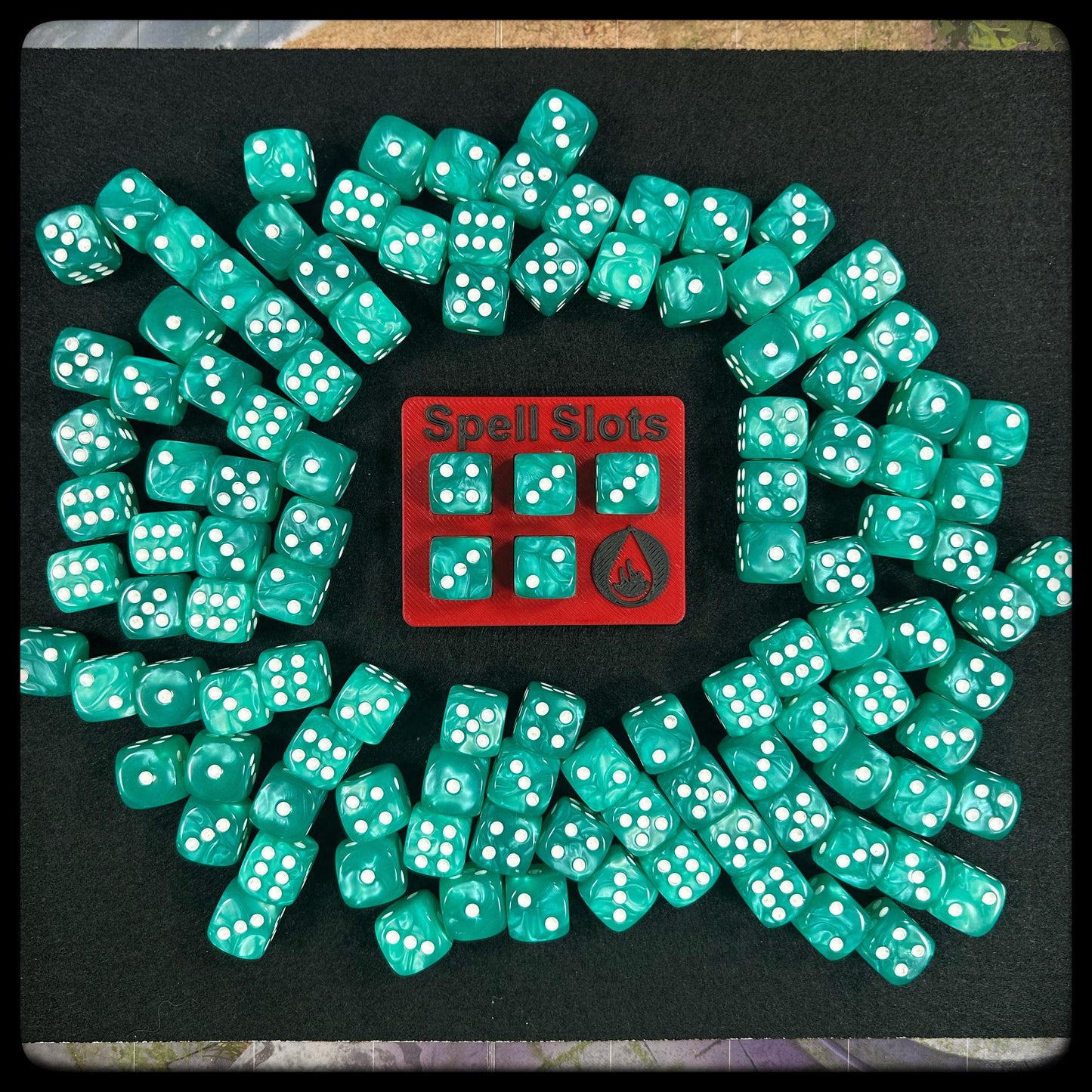 3D Printed Sorcerer Spell Tracker - DnD Accessory, Holds D6 Dice