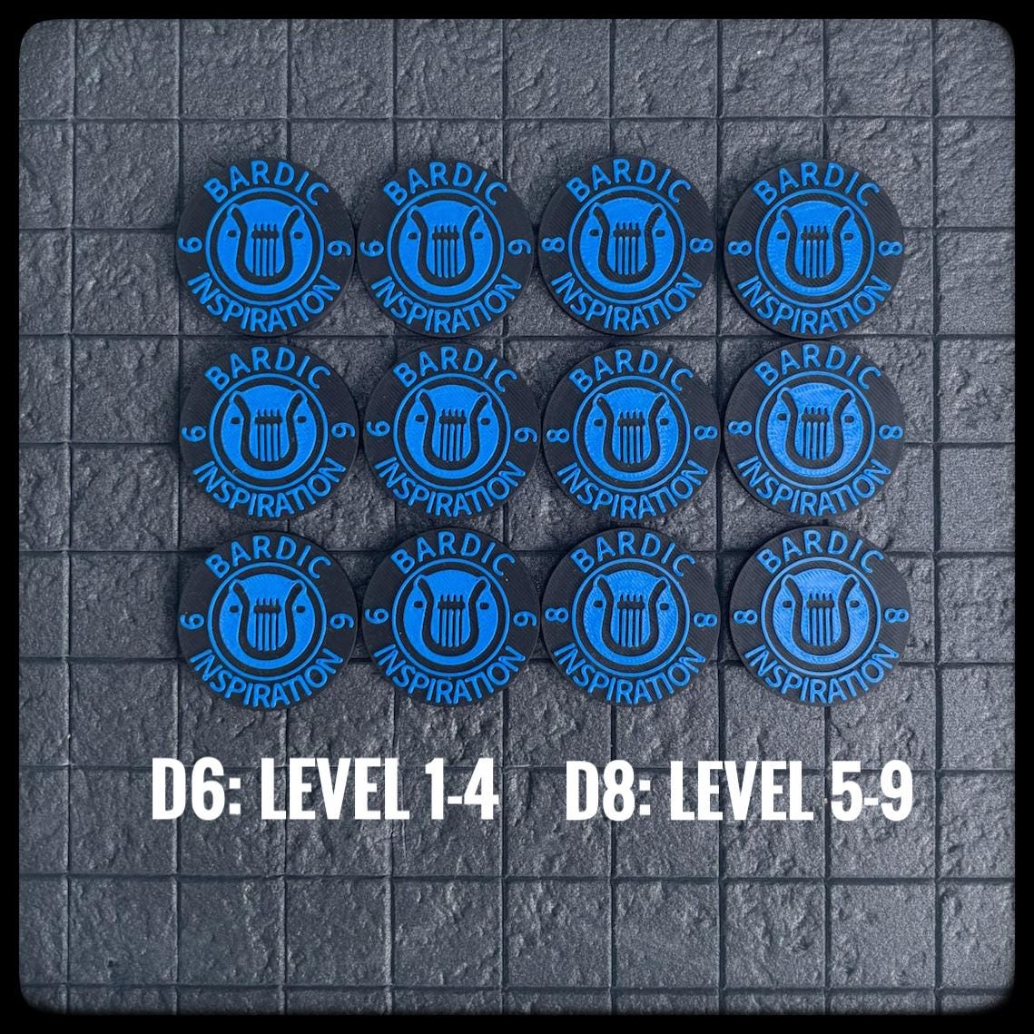 3D Printed DnD Bardic Inspiration Tokens: Dungeon Master Accessory