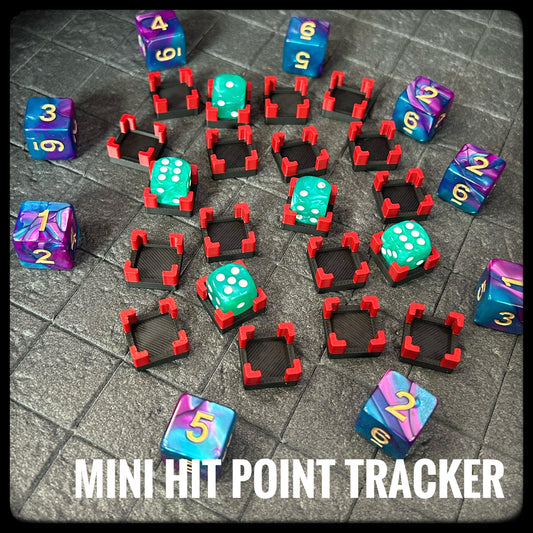 3D Printed Mini Hit Point Tracker – DnD Accessory, Pack of 20