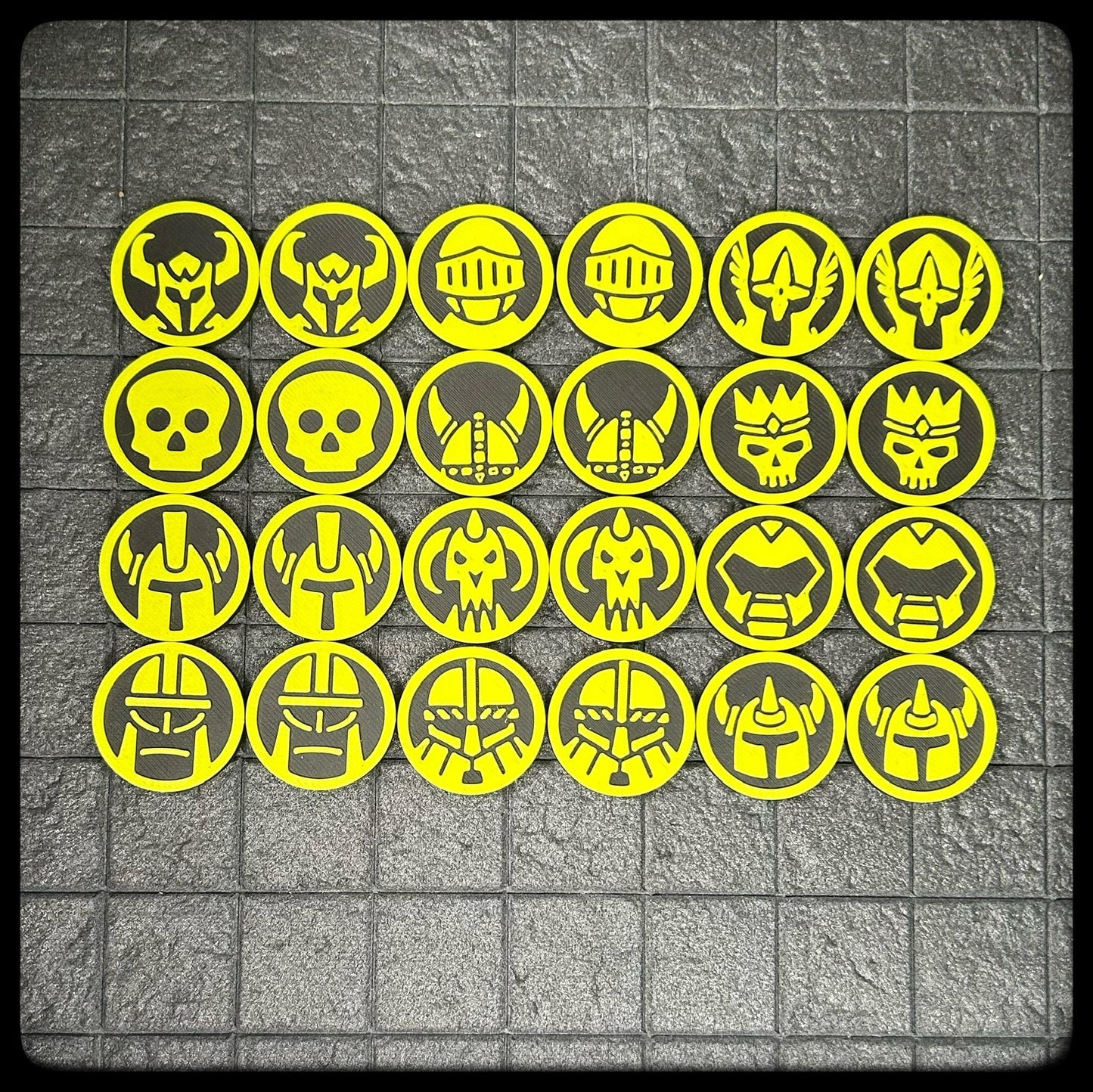 3D Printed DnD Character Tokens – Helms & Skulls for Pathfinder