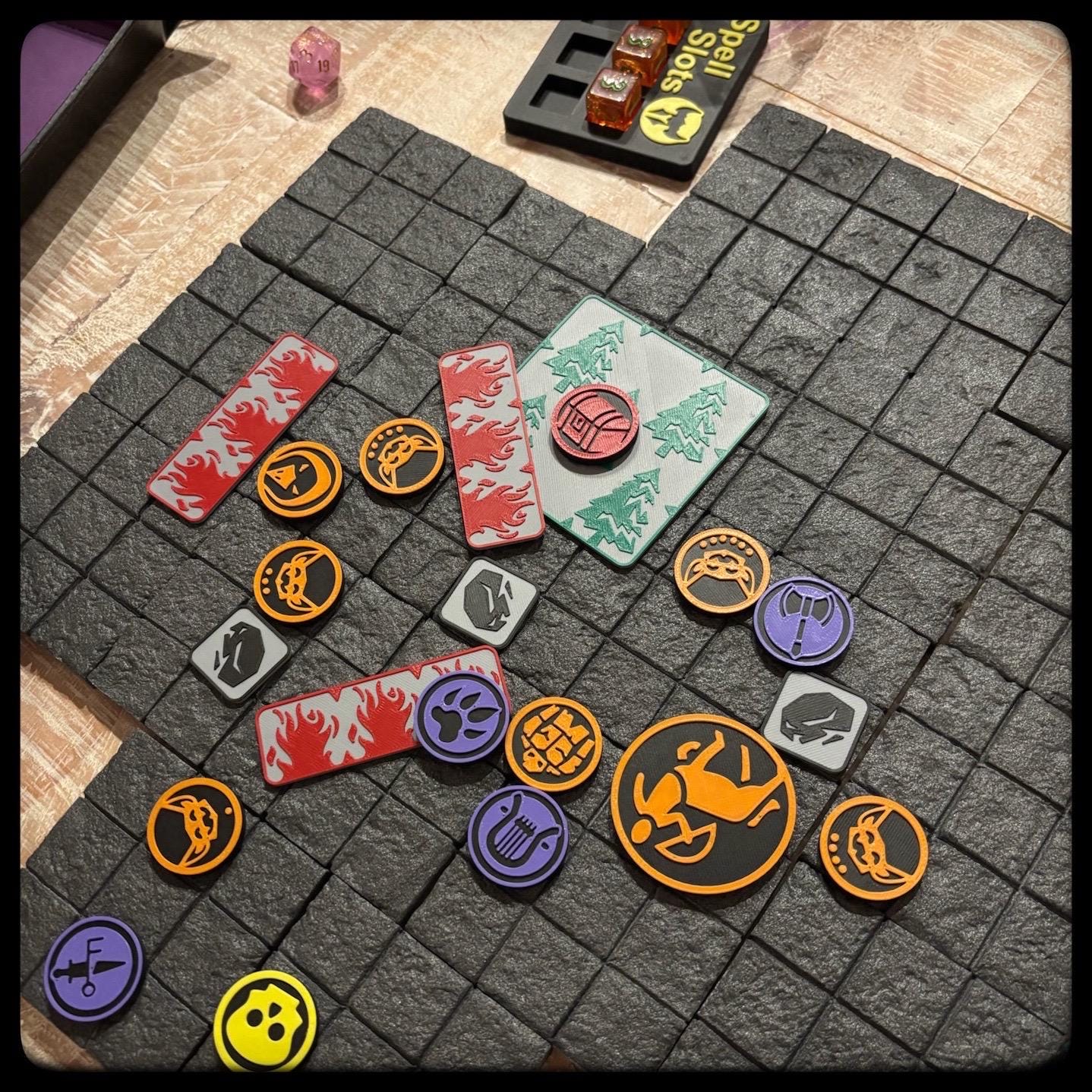 3D Printed Giant Spider Army Tokens – DnD, Pathfinder, Heroquest