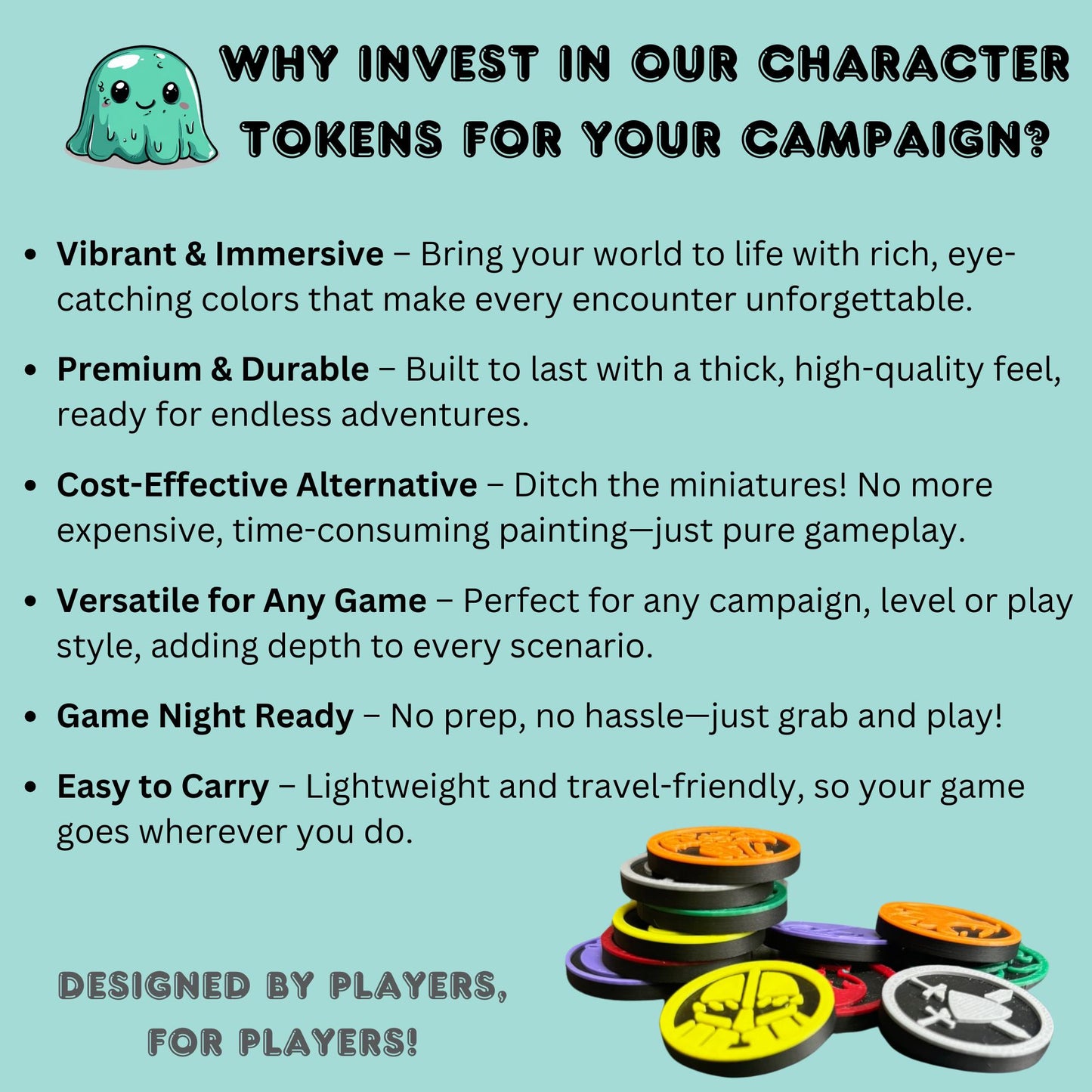 3D Printed DnD Bardic Inspiration Tokens: Dungeon Master Accessory