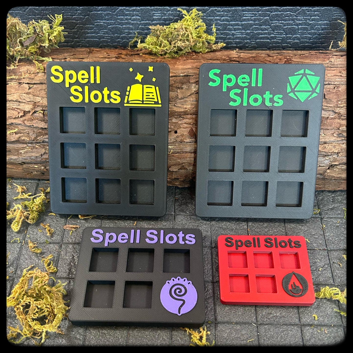3D Printed Custom DnD Spell Tracker with D6 Dice