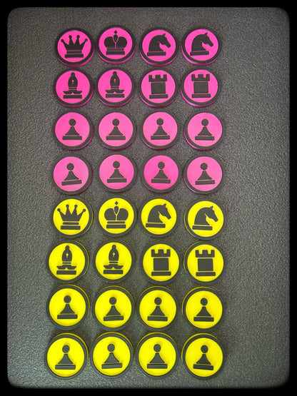 3D Printed Chess Token Set with Travel Chess Board