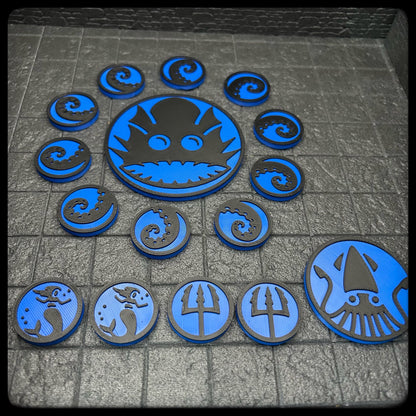 3D Printed Sea Monster Token Set – Dungeon Master Gift
