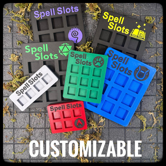 3D Printed Custom DnD Spell Tracker with D6 Dice