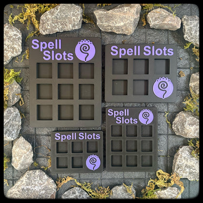 3D Printed DnD Spell Tracker – Full or Half Caster, D6 Dice Included