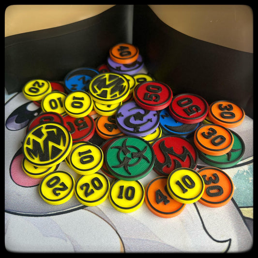 Pokemon 3D Printed Damage and Condition Markers- Pokémon TCG tokens