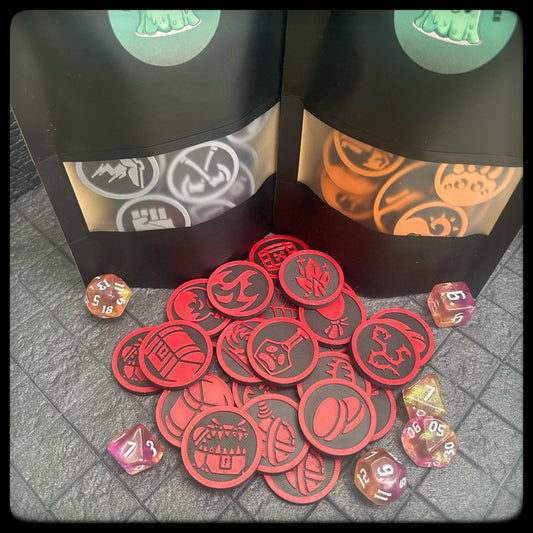 DnD Character Treasure and Traps Tokens –Dungeon Master gift. 3D printed for DnD, Pathfinder and Hero Quest- DnD accessory/DnD gift idea. - HouseofBlackGames