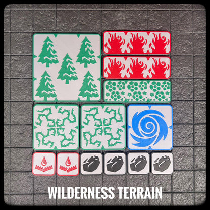 DnD Terrain Tiles - 3D printed DnD accessory and DnD gift idea for Dungeon Masters- Comes in 2 themed sets – Dungeon or Wilderness - HouseofBlackGames