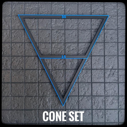 DnD Area of Effect Templates – 3D printed spell length tracker. Great for Dungeon Masters or as a DnD Accessory or DnD gift. - HouseofBlackGames