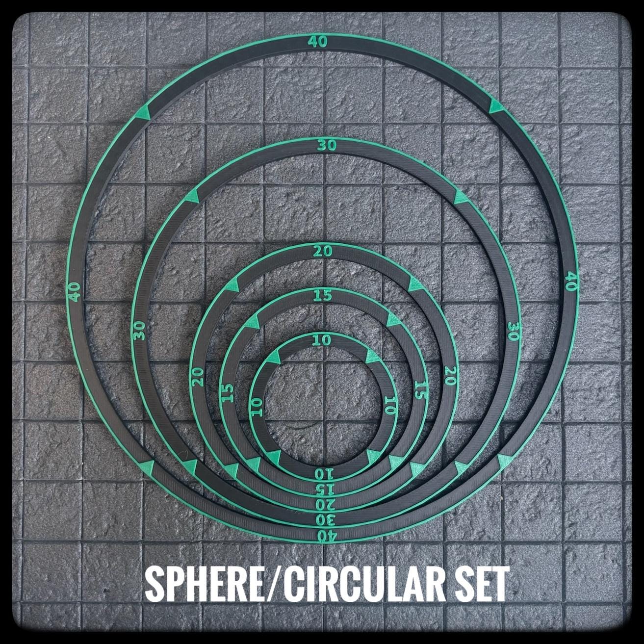 DnD Area of Effect Templates – 3D printed spell length tracker. Great for Dungeon Masters or as a DnD Accessory or DnD gift. - HouseofBlackGames