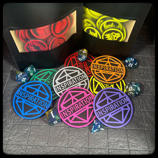 DnD inspiration tokens, 3D printed for DnD accessories/ DnD gifts – Great for DnD character sheet tracking, Dungeon Masters rewards - HouseofBlackGames
