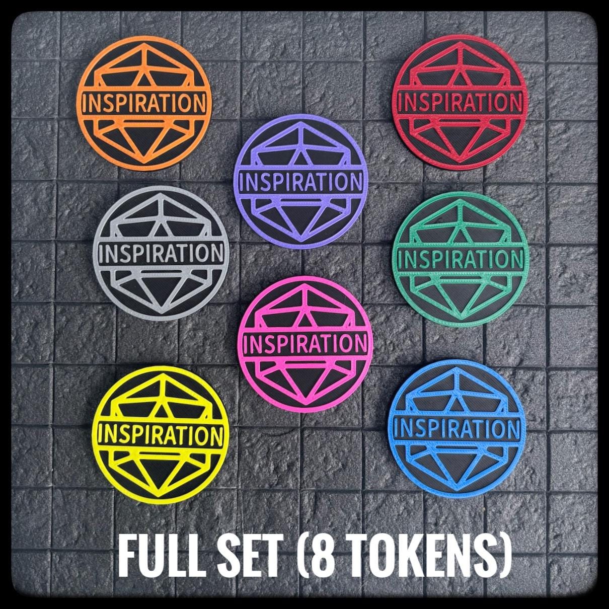 DnD inspiration tokens, 3D printed for DnD accessories/ DnD gifts – Great for DnD character sheet tracking, Dungeon Masters rewards - HouseofBlackGames