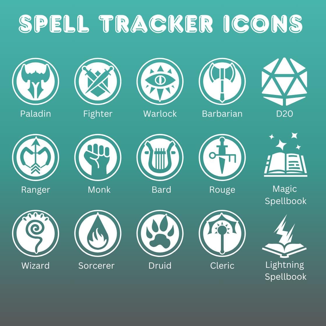 DnD Druid Spell Tracker & D6 Dice – 3D Printed. DnD Accessory and Dnd Gift idea. Holds D6 Dice. Full or half caster size. - HouseofBlackGames