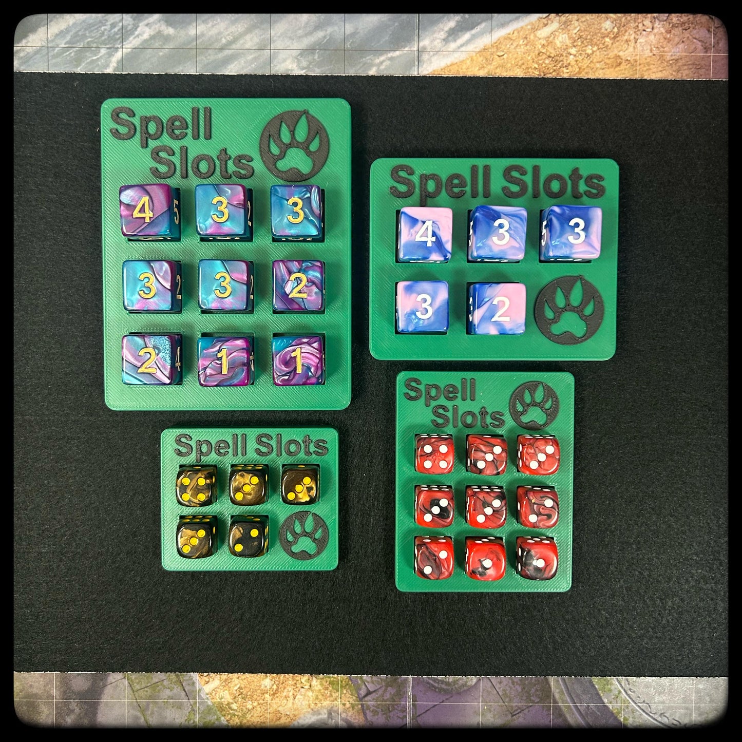 DnD Druid Spell Tracker & D6 Dice – 3D Printed. DnD Accessory and Dnd Gift idea. Holds D6 Dice. Full or half caster size. - HouseofBlackGames