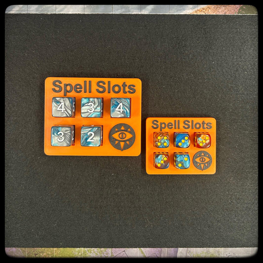 DnD Warlock Spell Tracker & D6 Dice – 3D Printed. DnD Accessory and Dnd Gift idea. Holds D6 Dice. Large or Small half-caster size. - HouseofBlackGames