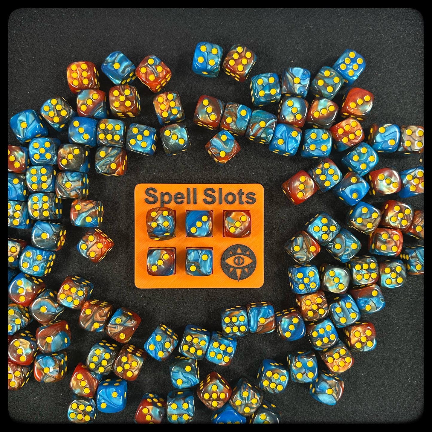 DnD Warlock Spell Tracker & D6 Dice – 3D Printed. DnD Accessory and Dnd Gift idea. Holds D6 Dice. Large or Small half-caster size. - HouseofBlackGames