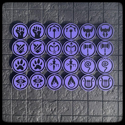 DnD Character Class Tokens – Perfect Dungeon Master gift - 3D printed for DnD, Pathfinder and DnD accessory or DnD gift idea. - HouseofBlackGames