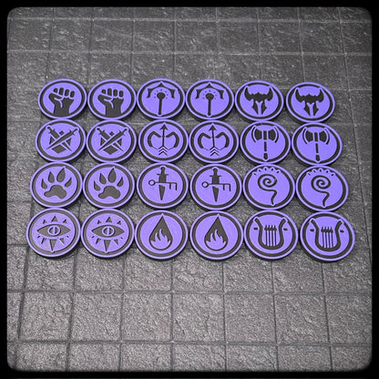 DnD Character Class Tokens – Perfect Dungeon Master gift - 3D printed for DnD, Pathfinder and DnD accessory or DnD gift idea. - HouseofBlackGames