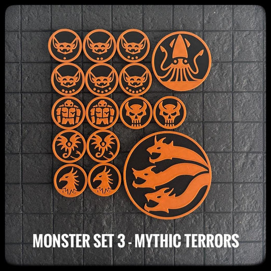 DnD Character Monster Token Set 3 – Mythic Terrors. Perfect Dungeon Master gift.3D printed for DnD, Pathfinder-DnD accessory/ DnD gift idea. - HouseofBlackGames