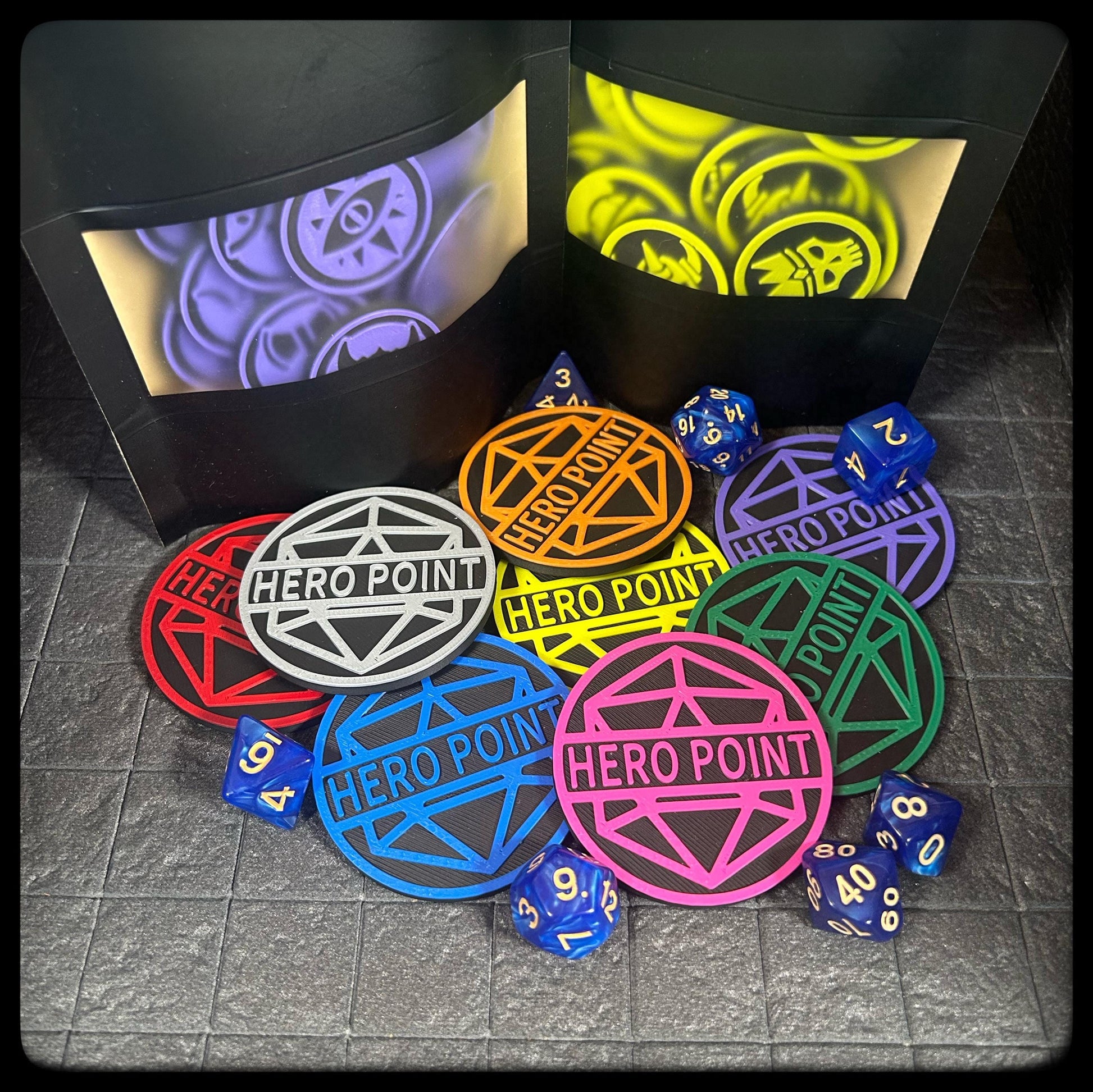 Pathfinder Hero Point tokens, 3D printed for Pathfinder accessories/ DnD gifts – Great for DnD character sheet tracking, Game Master rewards - HouseofBlackGames