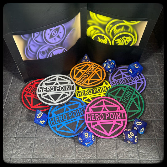 Pathfinder Hero Point tokens, 3D printed for Pathfinder accessories/ DnD gifts – Great for DnD character sheet tracking, Game Master rewards - HouseofBlackGames