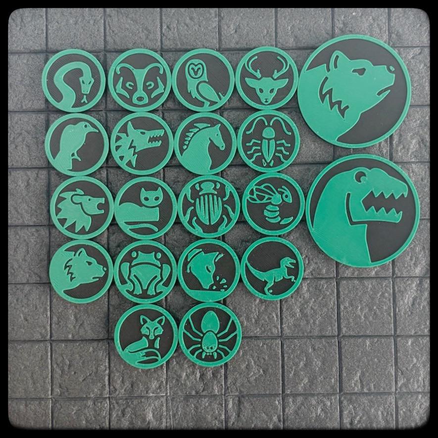 DnD Character Wild Shape and Familiar Tokens –Dungeon Master gift. 3D printed for DnD, Pathfinder and DnD accessory/ DnD gift idea - HouseofBlackGames