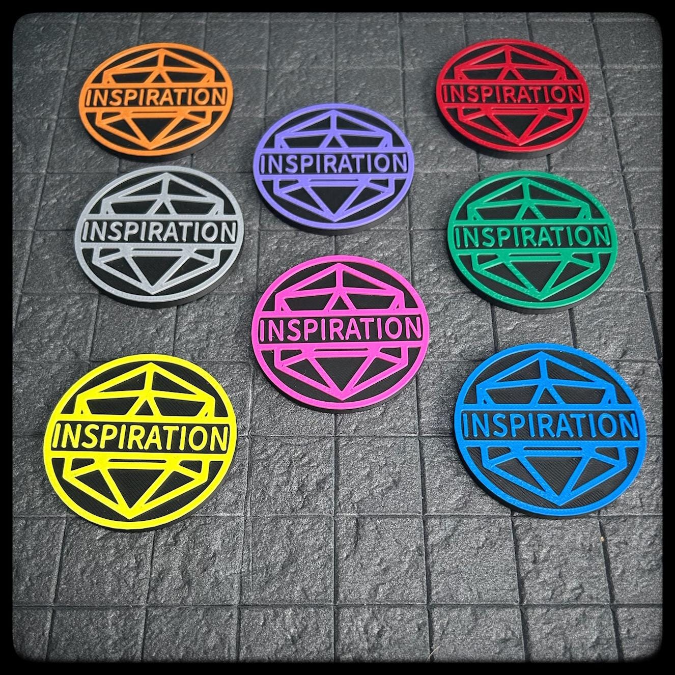 DnD inspiration tokens, 3D printed for DnD accessories/ DnD gifts – Great for DnD character sheet tracking, Dungeon Masters rewards - HouseofBlackGames