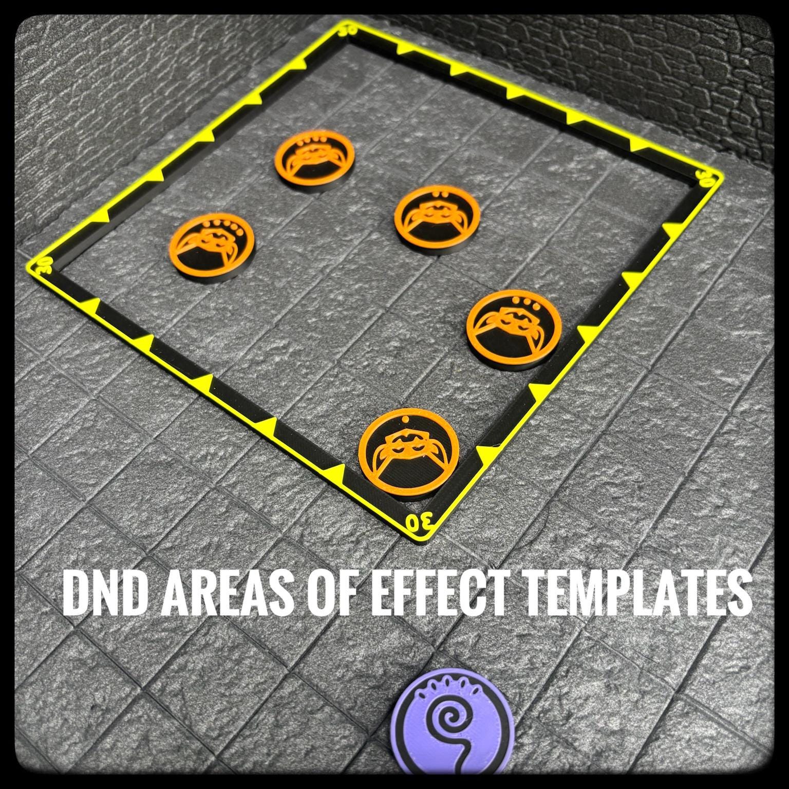 DnD Area of Effect Templates – 3D printed spell length tracker. Great for Dungeon Masters or as a DnD Accessory or DnD gift. - HouseofBlackGames