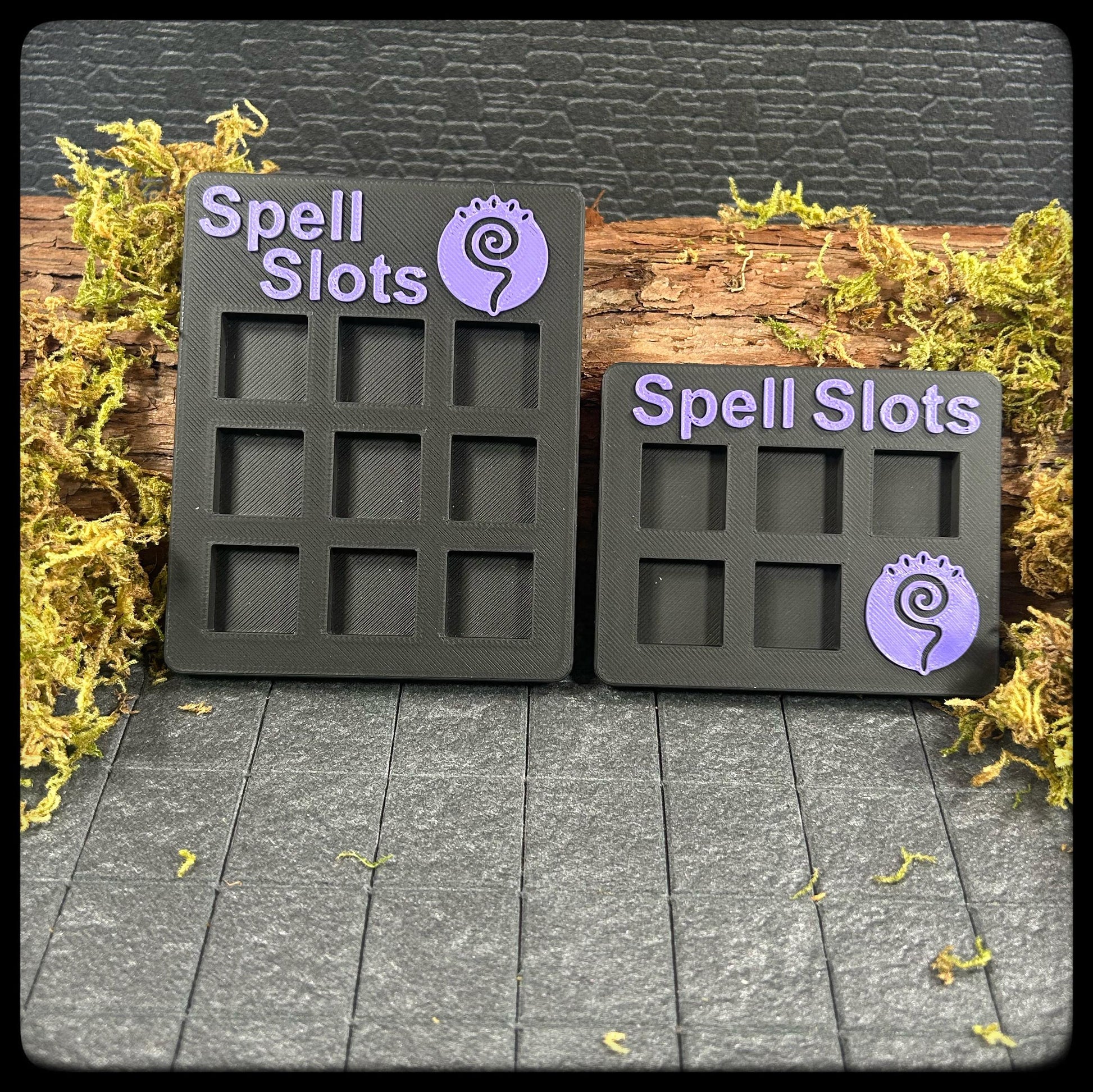 DnD Wizard Spell Tracker & D6 Dice – 3D Printed. DnD Accessory and Dnd Gift idea. Holds D6 Dice. Full or half caster size - HouseofBlackGames