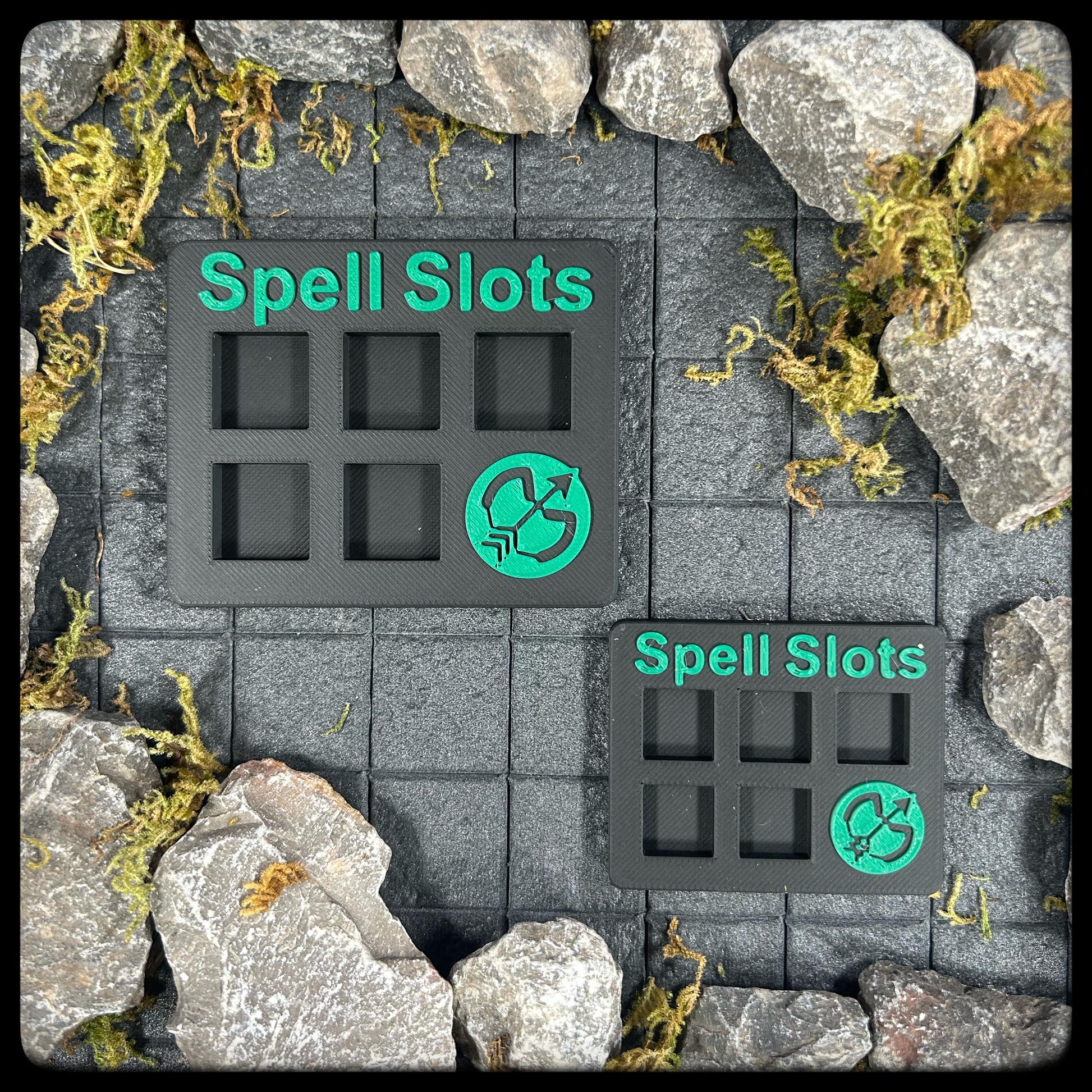 DnD Ranger Spell Tracker & D6 Dice – 3D Printed. DnD Accessory and Dnd Gift idea. Holds D6 Dice. Large or Small half-caster size. - HouseofBlackGames