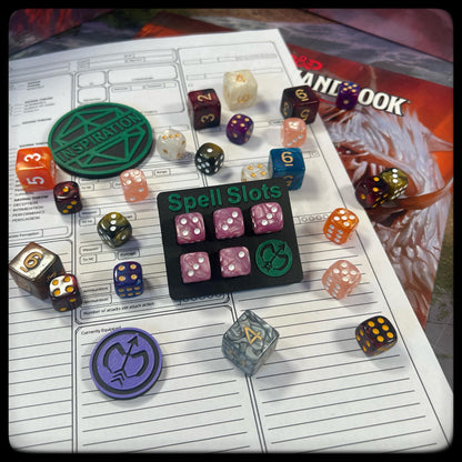 DnD Ranger Spell Tracker & D6 Dice – 3D Printed. DnD Accessory and Dnd Gift idea. Holds D6 Dice. Large or Small half-caster size. - HouseofBlackGames