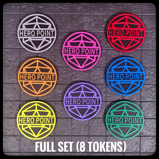 Pathfinder Hero Point tokens, 3D printed for Pathfinder accessories/ DnD gifts – Great for DnD character sheet tracking, Game Master rewards - HouseofBlackGames